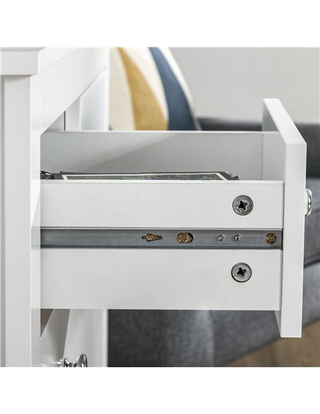HOMCOM Modern Chest of Drawers, 5 Drawer Storage Cabinet with Metal Handles and Runners for Bedroom, White 831-256V00WT - pic 34399 | FastDaddyshop