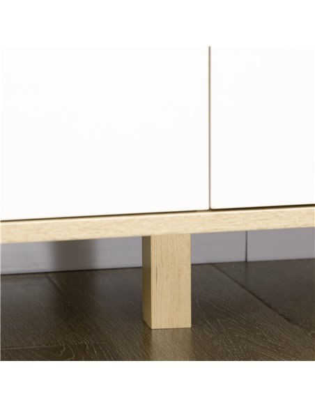 HOMCOM Wide Chest of Drawers, 6-Drawer Storage Organiser Unit with Wood Legs for Bedroom, Living Room, White and Light Brown 831 - pic 34418 | FastDaddyshop