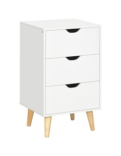 HOMCOM Chest of Drawers, 3-Drawer Storage Unit, White 831-594V00WT