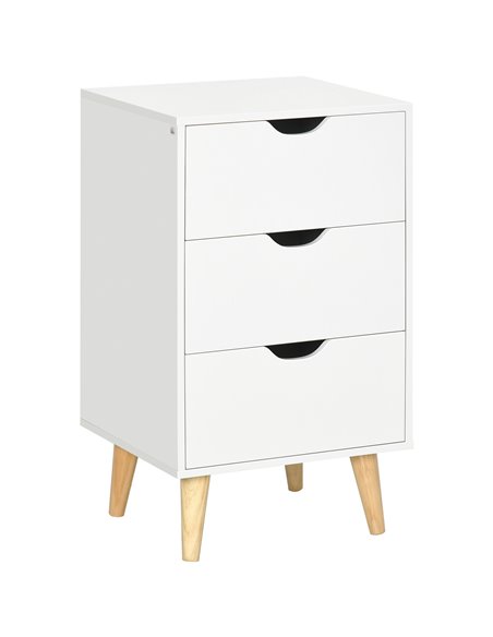 HOMCOM Chest of Drawers, 3-Drawer Storage Unit, White 831-594V00WT - pic 34419 | FastDaddyshop