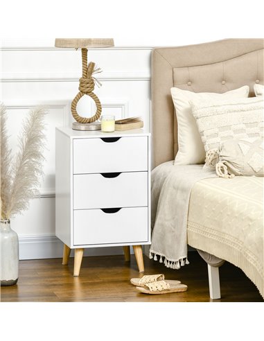 HOMCOM Chest of Drawers, 3-Drawer Storage Unit, White 831-594V00WT