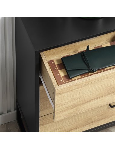 HOMCOM Drawer Chest, 3-Drawer Storage Cabinet Organiser with Steel Frame for Bedroom, Living Room, 80cmx35cmx75cm, Natural 831-6