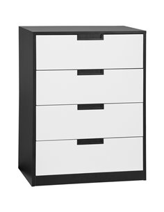 HOMCOM Drawer Chest, 4-Drawer Storage Cabinet Organiser, White and Black 831-619V00MX