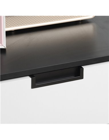 HOMCOM Drawer Chest, 4-Drawer Storage Cabinet Organiser for Bedroom, Living Room, 60cmx40cmx80cm, White and Black 831-619V00MX