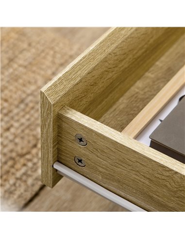 HOMCOM Drawer Chest, 4-Drawer Storage Organiser for Bedroom, Living Room, 80cmx40cmx79.5cm, White and Natural 831-613V00WT