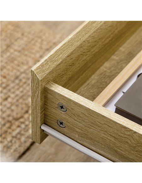 HOMCOM Drawer Chest, 4-Drawer Storage Organiser for Bedroom, Living Room, 80cmx40cmx79.5cm, White and Natural 831-613V00WT - pic 34463 | FastDaddyshop