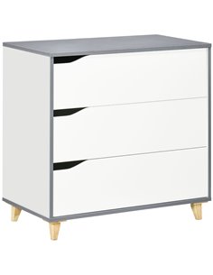 HOMCOM Drawer Chest, 3-Drawer Storage Cabinet Unit, White 831-526GY