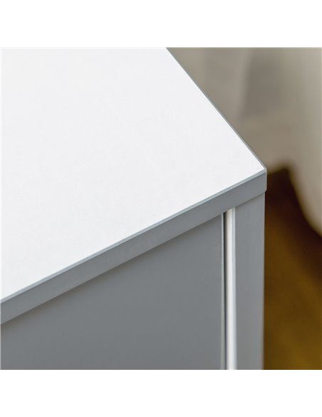 HOMCOM Drawer Chest, 3-Drawer Storage Cabinet Unit with Pine Wood Legs for Bedroom, Living Room, 75cmx42cmx75cm, Grey 831-526WT - pic 34480 | FastDaddyshop