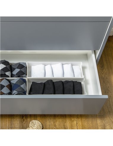 HOMCOM Drawer Chest, 3-Drawer Storage Cabinet Unit with Pine Wood Legs for Bedroom, Living Room, 75cmx42cmx75cm, Grey 831-526WT