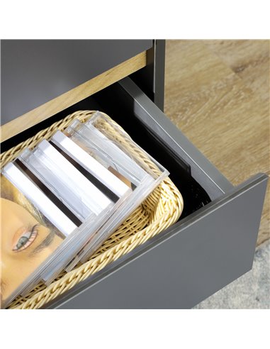 HOMCOM Drawer Chest, 3-Drawer Storage Organiser for Bedroom, Living Room, 80cmx40cmx80cm, Dark Grey 839-673V00CG