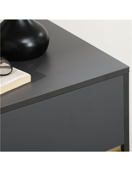 HOMCOM Drawer Chest, 3-Drawer Storage Organiser for Bedroom, Living Room, 80cmx40cmx80cm, Dark Grey 839-673V00CG - pic 34489 | FastDaddyshop