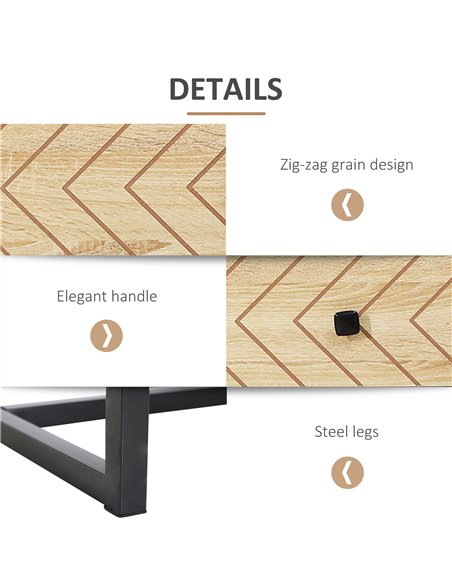 HOMCOM 6 Drawer Chest Sideboard Cabinet Storage Unit Hallway Bedroom Livingroom  Zig Zag Design w/ Black Metal Handles Anti Tip  - pic 34541 | FastDaddyshop