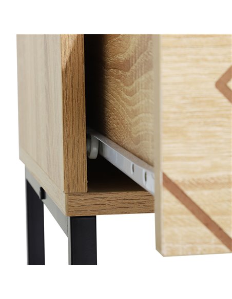 HOMCOM 6 Drawer Chest Sideboard Cabinet Storage Unit Hallway Bedroom Livingroom  Zig Zag Design w/ Black Metal Handles Anti Tip  - pic 34544 | FastDaddyshop