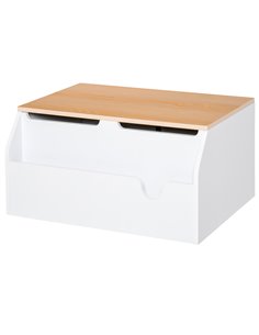 HOMCOM Wooden Kids Children Toy Box Storage Chest Organizer, White 311-020