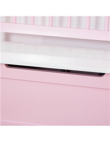 HOMCOM 2-IN-1 Wooden Toy Box Kids Seat Bench Storage Chest Cabinet Organizer with Safety Pneumatic Rod 60 x 30 x 50cm Pink 311-0