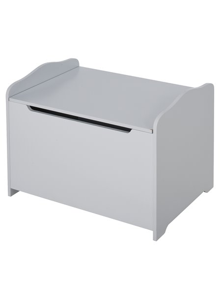HOMCOM Wooden Kids Children Toy Storage Organizer Chest Safety Hinge Play Room Furniture Grey 60 x 40 x 48 cm 311-013GY - pic 34599 | FastDaddyshop