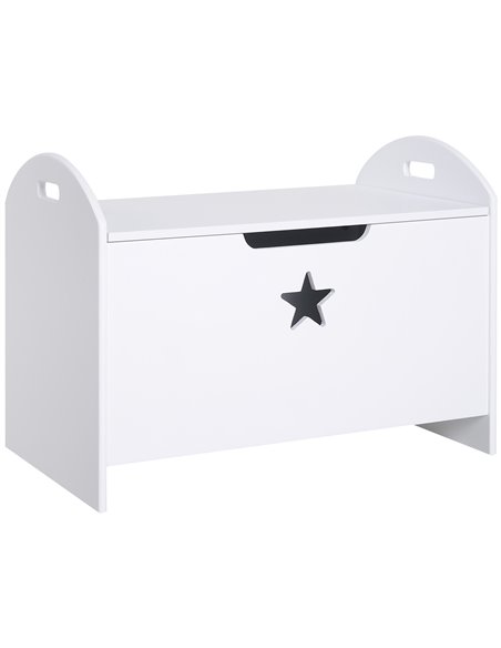 HOMCOM MDF Children's Toy Storage Chest w/ Safety Hinge White 311-003 - pic 34608 | FastDaddyshop