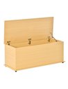 HOMCOM Wooden Storage Trunk Clothes Toy Chest Bench Seat Ottoman Bedding Blanket Trunk Container with Lid - Burlywood 833-321