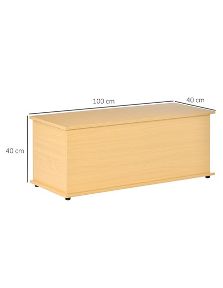 HOMCOM Wooden Storage Trunk Clothes Toy Chest Bench Seat Ottoman Bedding Blanket Trunk Container with Lid - Burlywood 833-321 - pic 34619 | FastDaddyshop