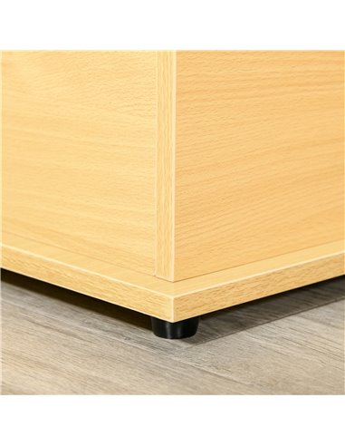 HOMCOM Wooden Storage Trunk Clothes Toy Chest Bench Seat Ottoman Bedding Blanket Trunk Container with Lid - Burlywood 833-321