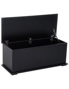 HOMCOM Wooden Storage Box Clothes Toy Chest Bench Seat Ottoman Bedding Blanket Trunk Container with Lid - Black 833-321BK