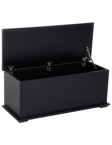 HOMCOM Wooden Storage Box Clothes Toy Chest Bench Seat Ottoman Bedding Blanket Trunk Container with Lid - Black 833-321BK - pic 34626 | FastDaddyshop