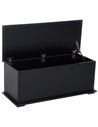 HOMCOM Wooden Storage Box Clothes Toy Chest Bench Seat Ottoman Bedding Blanket Trunk Container with Lid - Black 833-321BK