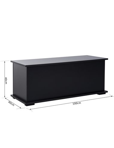 HOMCOM Wooden Storage Box Clothes Toy Chest Bench Seat Ottoman Bedding Blanket Trunk Container with Lid - Black 833-321BK