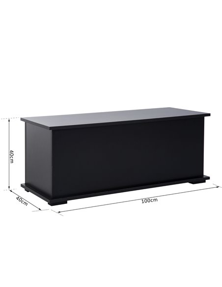 HOMCOM Wooden Storage Box Clothes Toy Chest Bench Seat Ottoman Bedding Blanket Trunk Container with Lid - Black 833-321BK - pic 34628 | FastDaddyshop