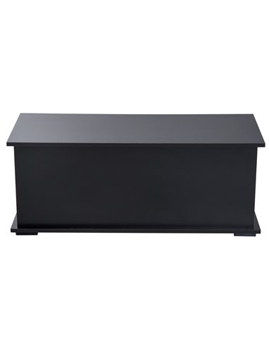 HOMCOM Wooden Storage Box Clothes Toy Chest Bench Seat Ottoman Bedding Blanket Trunk Container with Lid - Black 833-321BK
