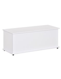 HOMCOM Wooden Storage Box Clothes Toy Chest Bench Seat Ottoman Bedding Blanket Trunk Container with Lid - White 833-321WT