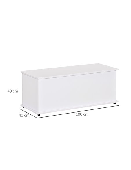HOMCOM Wooden Storage Box Clothes Toy Chest Bench Seat Ottoman Bedding Blanket Trunk Container with Lid - White 833-321WT - pic 34637 | FastDaddyshop