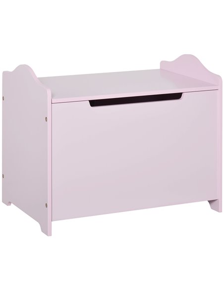 HOMCOM Wooden Kids Children Toy Storage Organizer Chest Safety Hinge Play Room Furniture Pink 60 x 40 x 48 cm 311-013PK - pic 34644 | FastDaddyshop