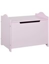 HOMCOM Wooden Kids Children Toy Storage Organizer Chest Safety Hinge Play Room Furniture Pink 60 x 40 x 48 cm 311-013PK