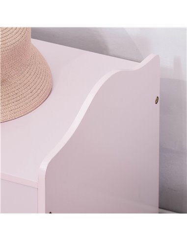 HOMCOM Wooden Kids Children Toy Storage Organizer Chest Safety Hinge Play Room Furniture Pink 60 x 40 x 48 cm 311-013PK
