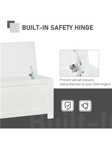 HOMCOM Large Storage Box Toy Chest Cabinet Container Unit Organizer with Lid & Safety Hinges 833-625