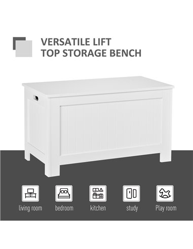 HOMCOM Large Storage Box Toy Chest Cabinet Container Unit Organizer with Lid & Safety Hinges 833-625