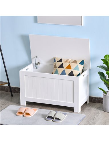 HOMCOM Large Storage Box Toy Chest Cabinet Container Unit Organizer with Lid & Safety Hinges 833-625