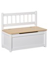HOMCOM 2-IN-1 Wooden Toy Box Seat Bench Storage Chest Cabinet Organizer with Safety Pneumatic Rod 60 x 30 x 50cm White 311-034