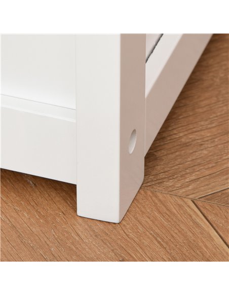 HOMCOM 2-IN-1 Wooden Toy Box Seat Bench Storage Chest Cabinet Organizer with Safety Pneumatic Rod 60 x 30 x 50cm White 311-034 - pic 34678 | FastDaddyshop
