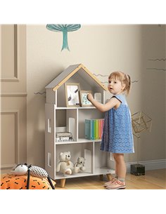 ZONEKIZ 3 Tier Toy Storage Shelf with 6 Cubby White 311-056V80WT 2