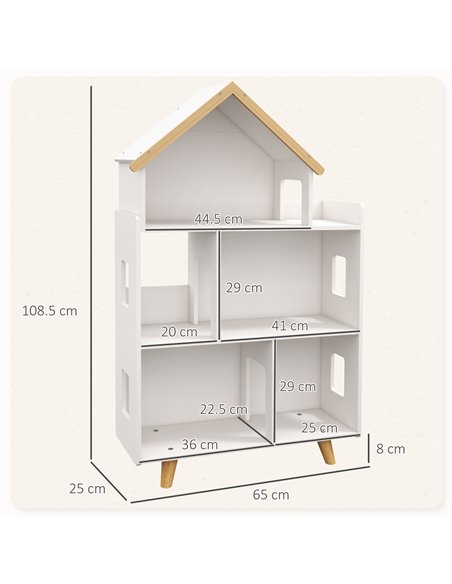 ZONEKIZ 3 Tier Toy Storage Shelf with 6 Cubby White 311-056V80WT - pic 34700 | FastDaddyshop