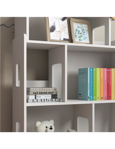 ZONEKIZ 3 Tier Toy Storage Shelf with 6 Cubby White 311-056V80WT - pic 34706 | FastDaddyshop
