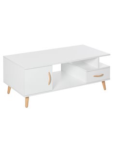 HOMCOM Modern Minimalism Coffee Table with Storage, White 833-950