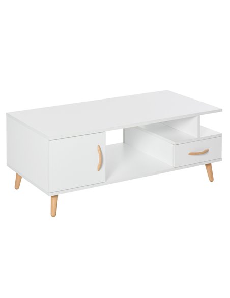 HOMCOM Modern Minimalism Coffee Table with Storage, White 833-950 - pic 34770 | FastDaddyshop