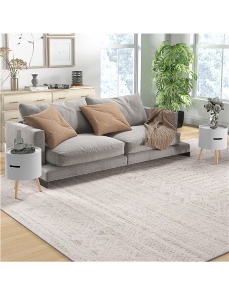 HOMCOM 3-Tier Coffee Table, Round End Table with 2 Hidden Compartments and Detachable Tray, Side Table with Storage for Living R - pic 34825 | FastDaddyshop