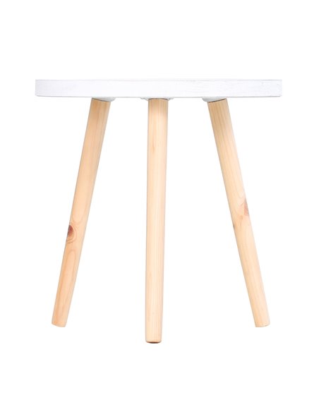 HOMCOM Coffee Table, Carved Floral Round Table with Tray-style Top and Wood Legs, Modern Side Table for Living Room, Set of 2, W - pic 34840 | FastDaddyshop
