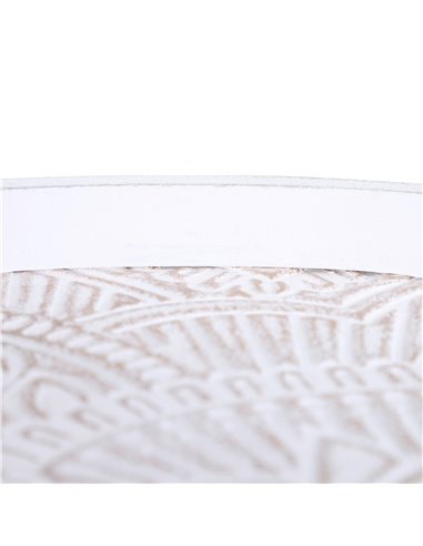 HOMCOM Coffee Table, Carved Floral Round Table with Tray-style Top and Wood Legs, Modern Side Table for Living Room, Set of 2, W