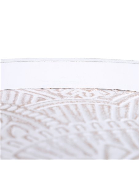 HOMCOM Coffee Table, Carved Floral Round Table with Tray-style Top and Wood Legs, Modern Side Table for Living Room, Set of 2, W - pic 34841 | FastDaddyshop