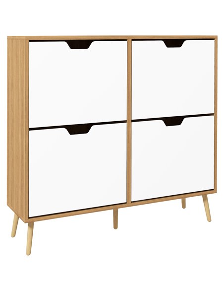 HOMCOM Shoe Storage Cabinet for 16 Pairs of Shoes, 4 Flip Drawers, Natural 837-394V80ND - pic 34860 | FastDaddyshop
